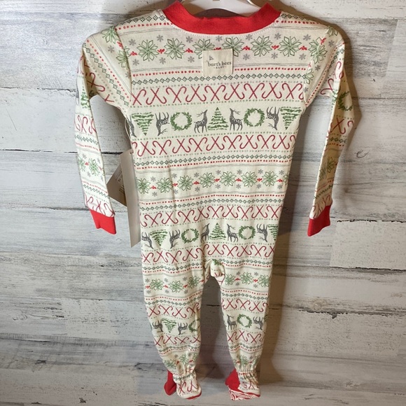 Burt’s Bees Christmas Baby Sleeper Size 12 Months NEW - Picture 6 of 8